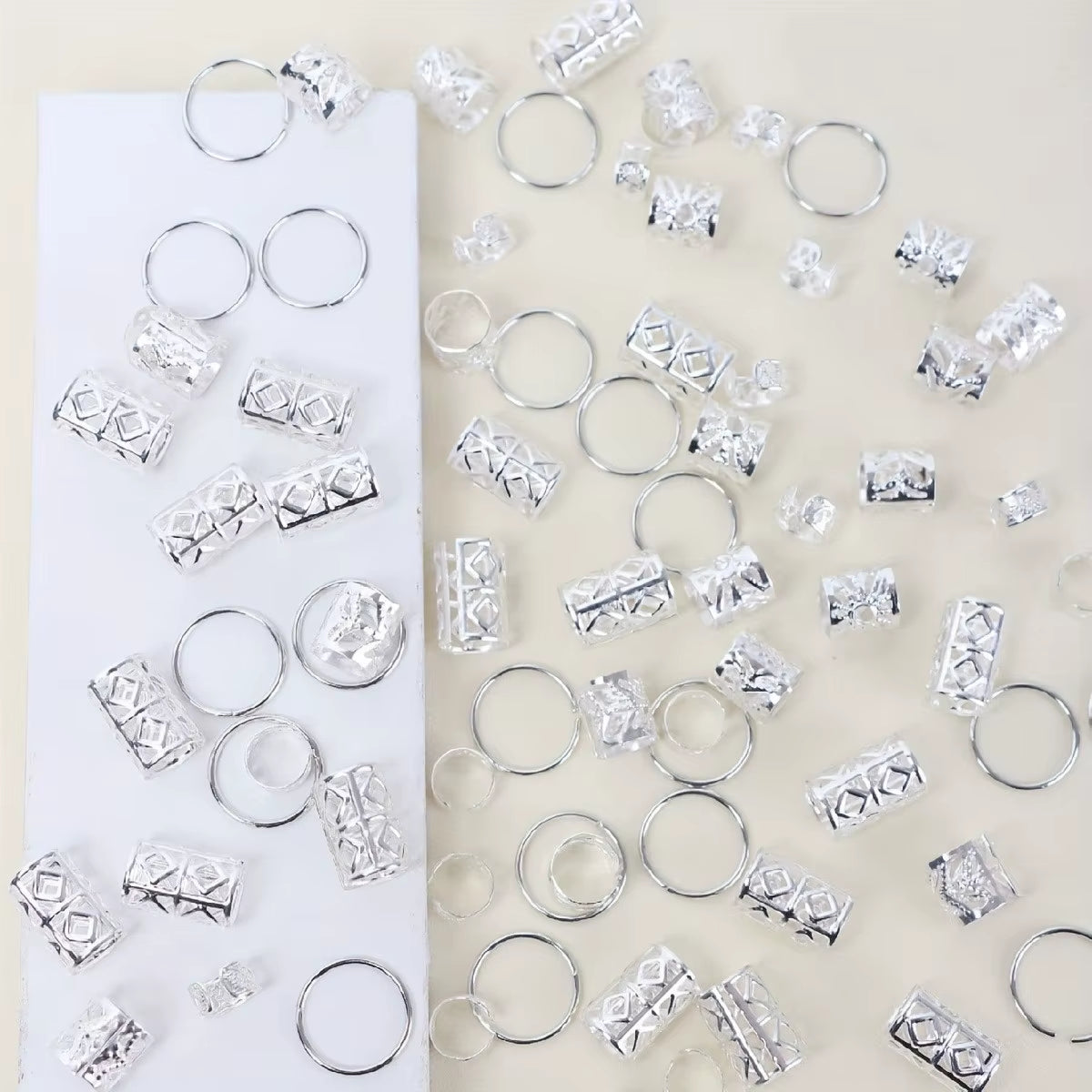 80Pcs Dreadlock Hair Beads - Stylish Alloy Hair Accessories Loc Hair Jewelry for Braids for Girls and Women