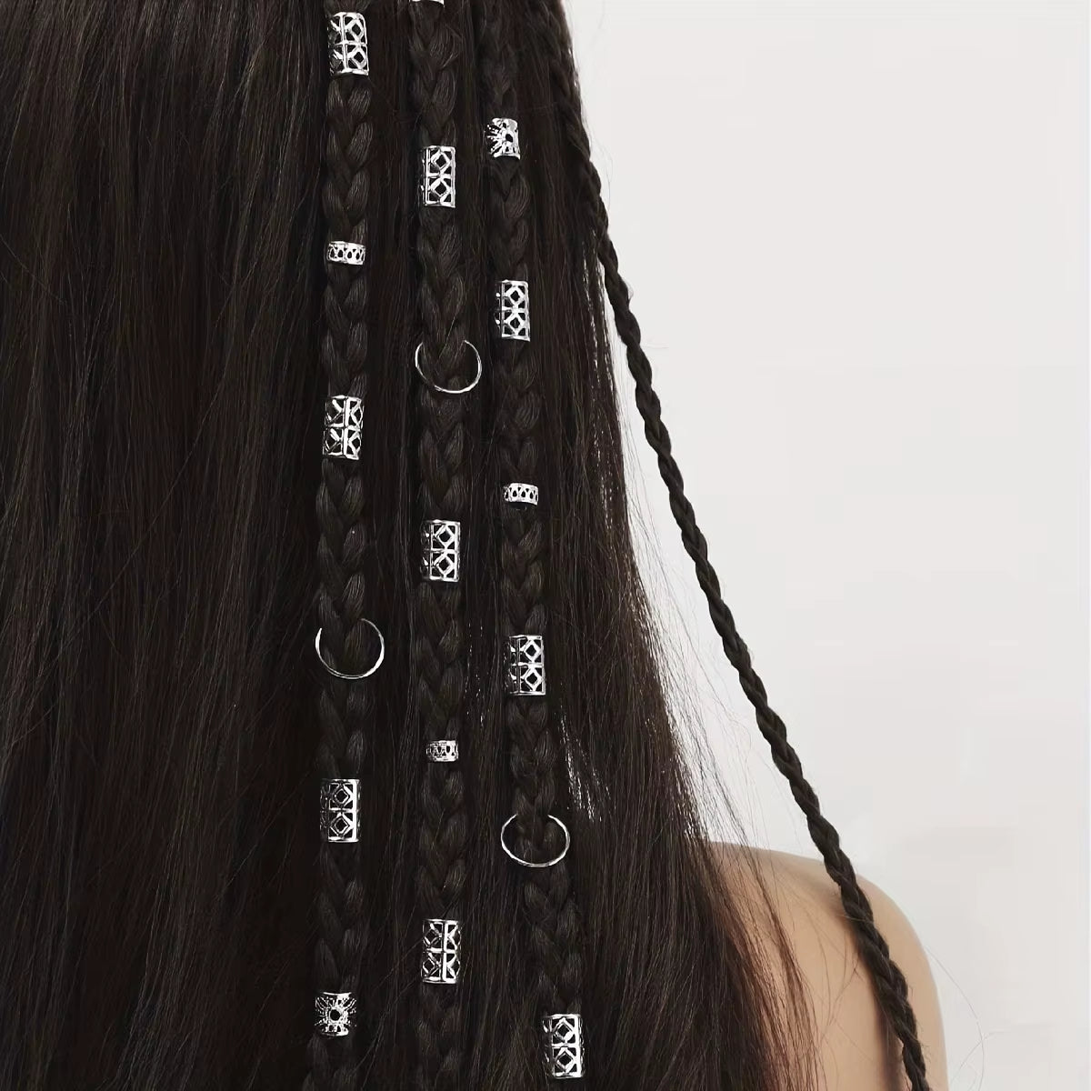 80Pcs Dreadlock Hair Beads - Stylish Alloy Hair Accessories Loc Hair Jewelry for Braids for Girls and Women