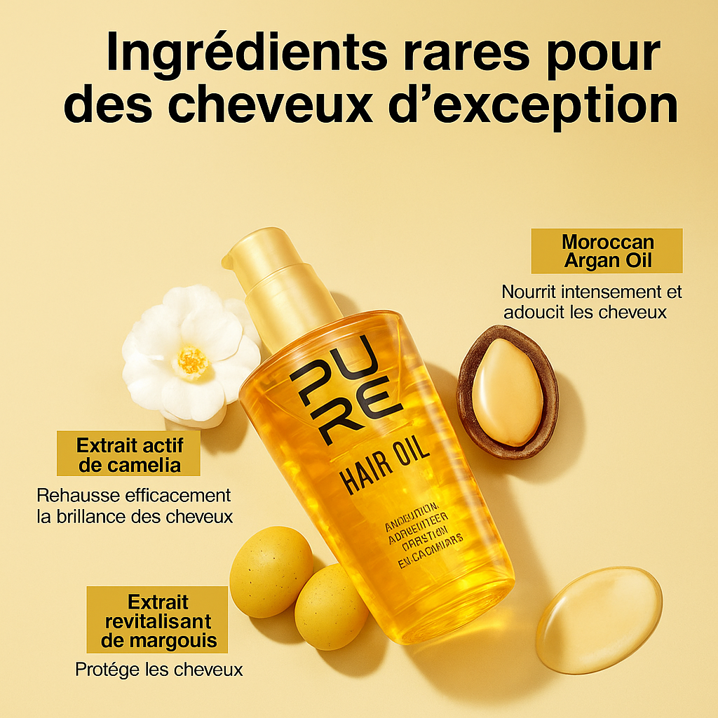 Huile d'argan pour les cheveux