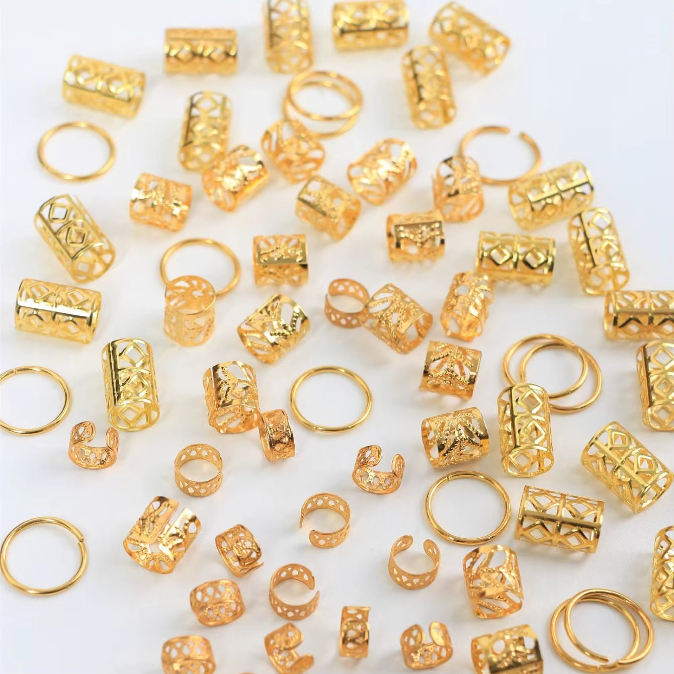 80Pcs Dreadlock Hair Beads - Stylish Alloy Hair Accessories Loc Hair Jewelry for Braids for Girls and Women