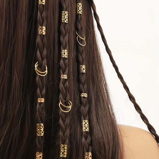 80Pcs Dreadlock Hair Beads - Stylish Alloy Hair Accessories Loc Hair Jewelry for Braids for Girls and Women
