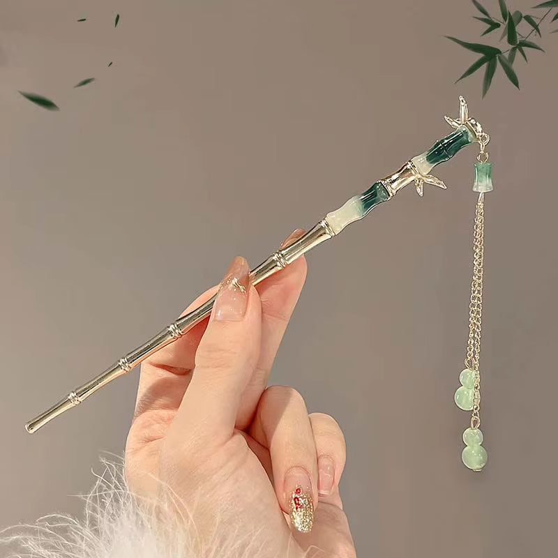 Retro Chinese Style Tassel Hair Clip for Women Hair Stick Pins Flower Handmade Hairpins Charm Jewelry Accessories Hair Ornaments
