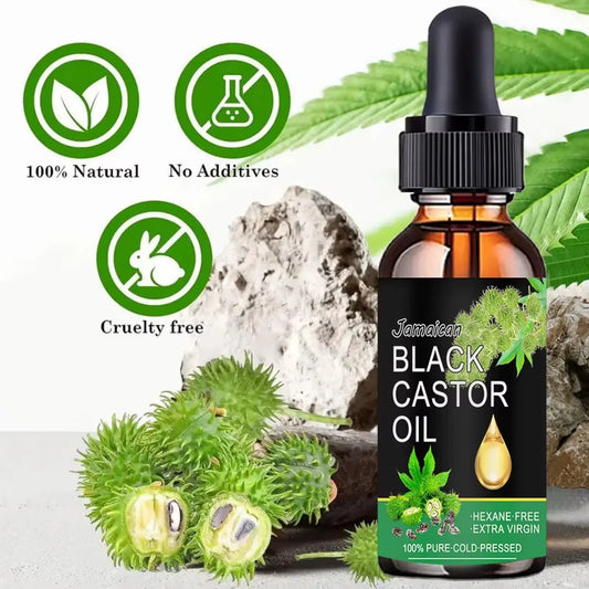 Black Castor Oil Healthy Organic Castor Oil Improves Hair Line Toughness Nourishes the Body Skin Hair Massage Moisturizing 60Ml