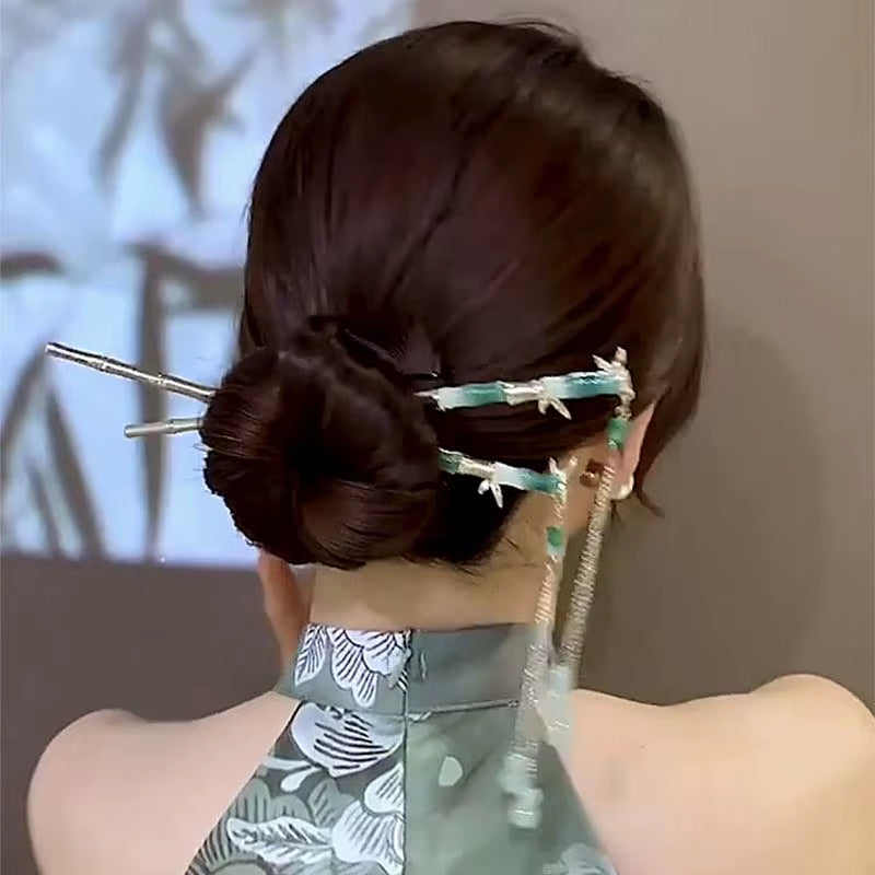 Retro Chinese Style Tassel Hair Clip for Women Hair Stick Pins Flower Handmade Hairpins Charm Jewelry Accessories Hair Ornaments